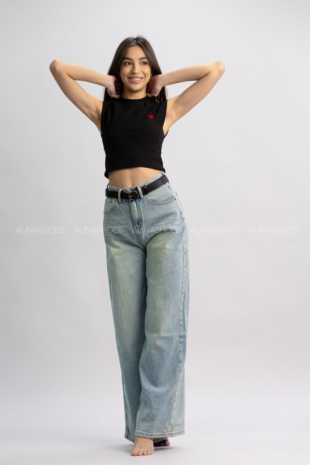 Джинсы палаццо alinashoes бирюзовый купить,NaN