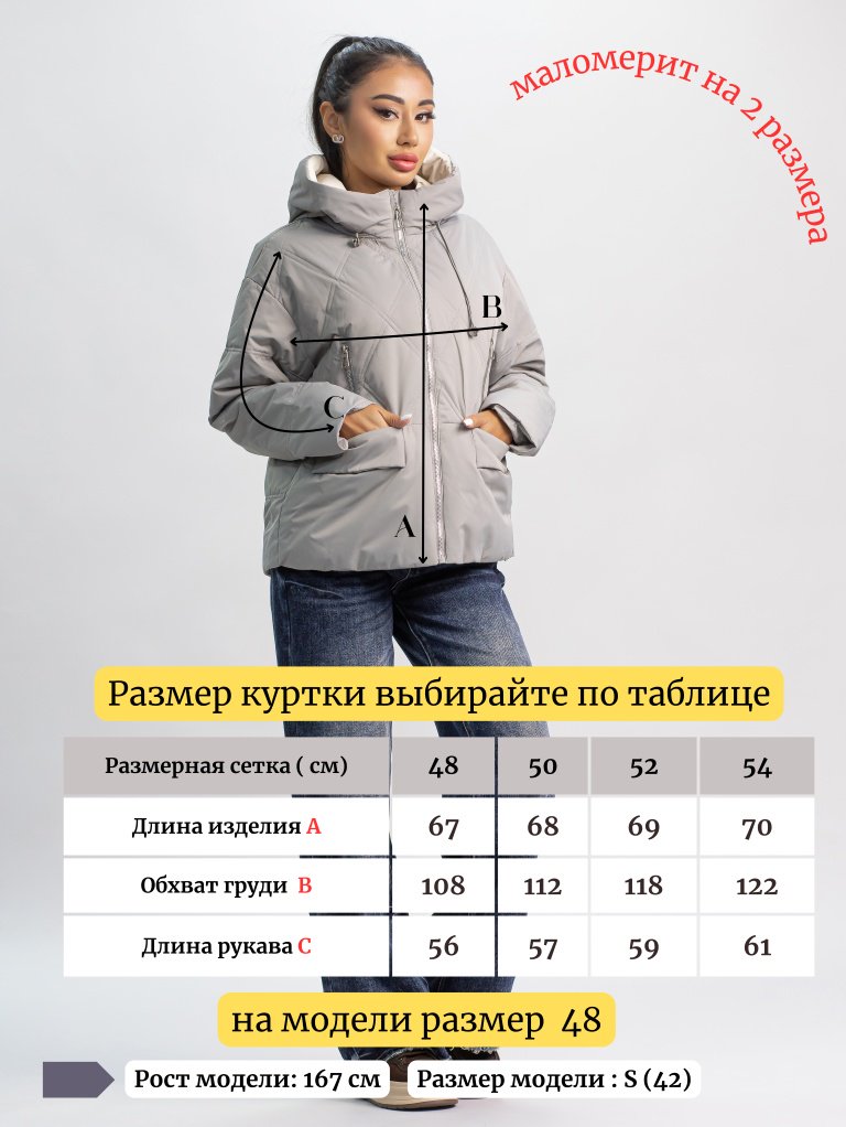 Демисезонная куртка alinashoes графит купить,NaN