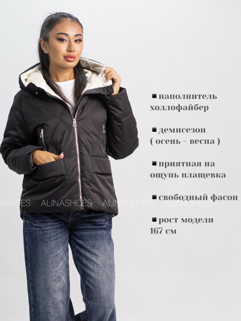 Демисезонная куртка alinashoes черный купить,NaN