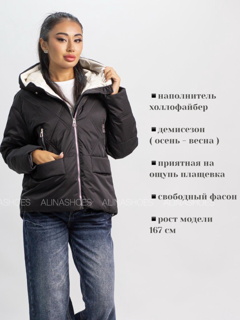 Демисезонная куртка alinashoes черный купить,NaN