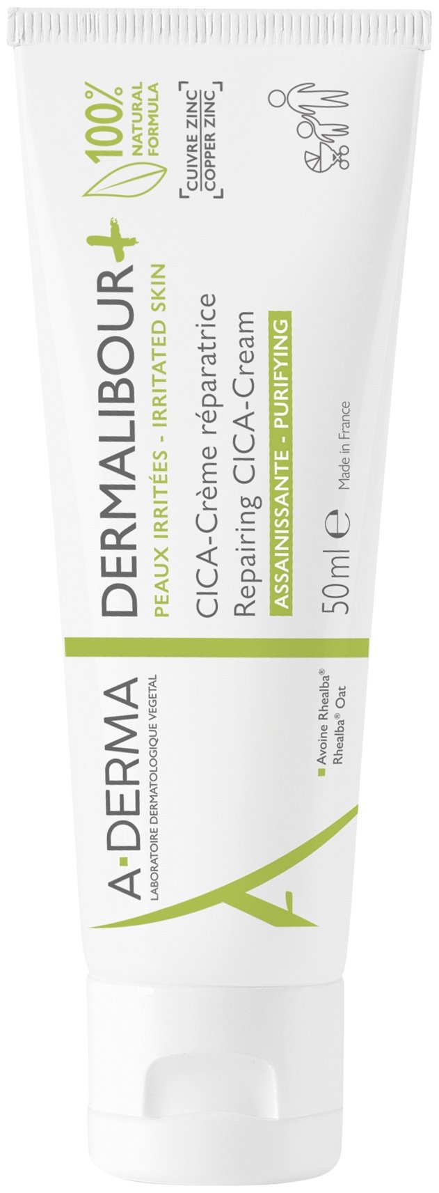 A-DERMA крем Dermalibour+ Cica для лица 50 мл купить,NaN