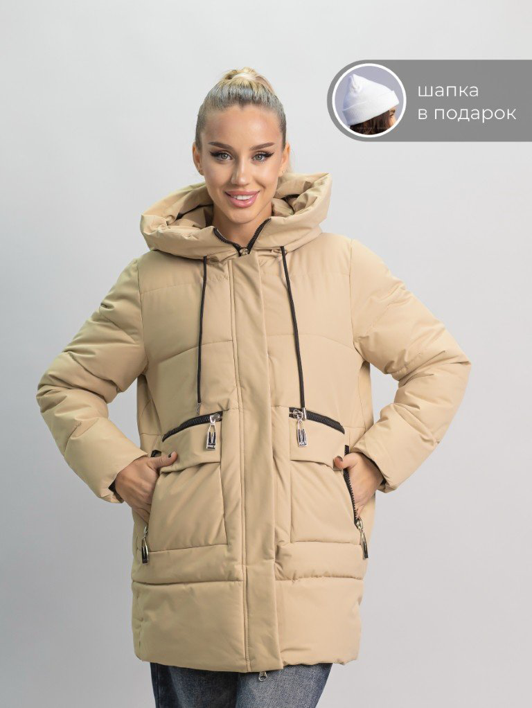 Зимняя куртка alinashoes темно-бежевый купить,NaN