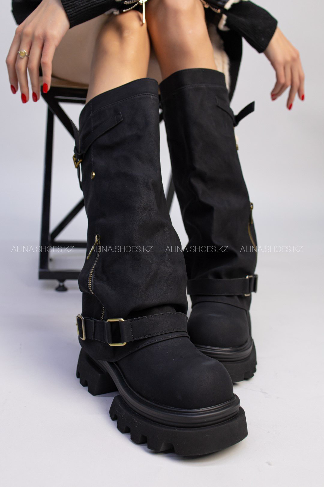 Сапоги alinashoes черный купить,NaN