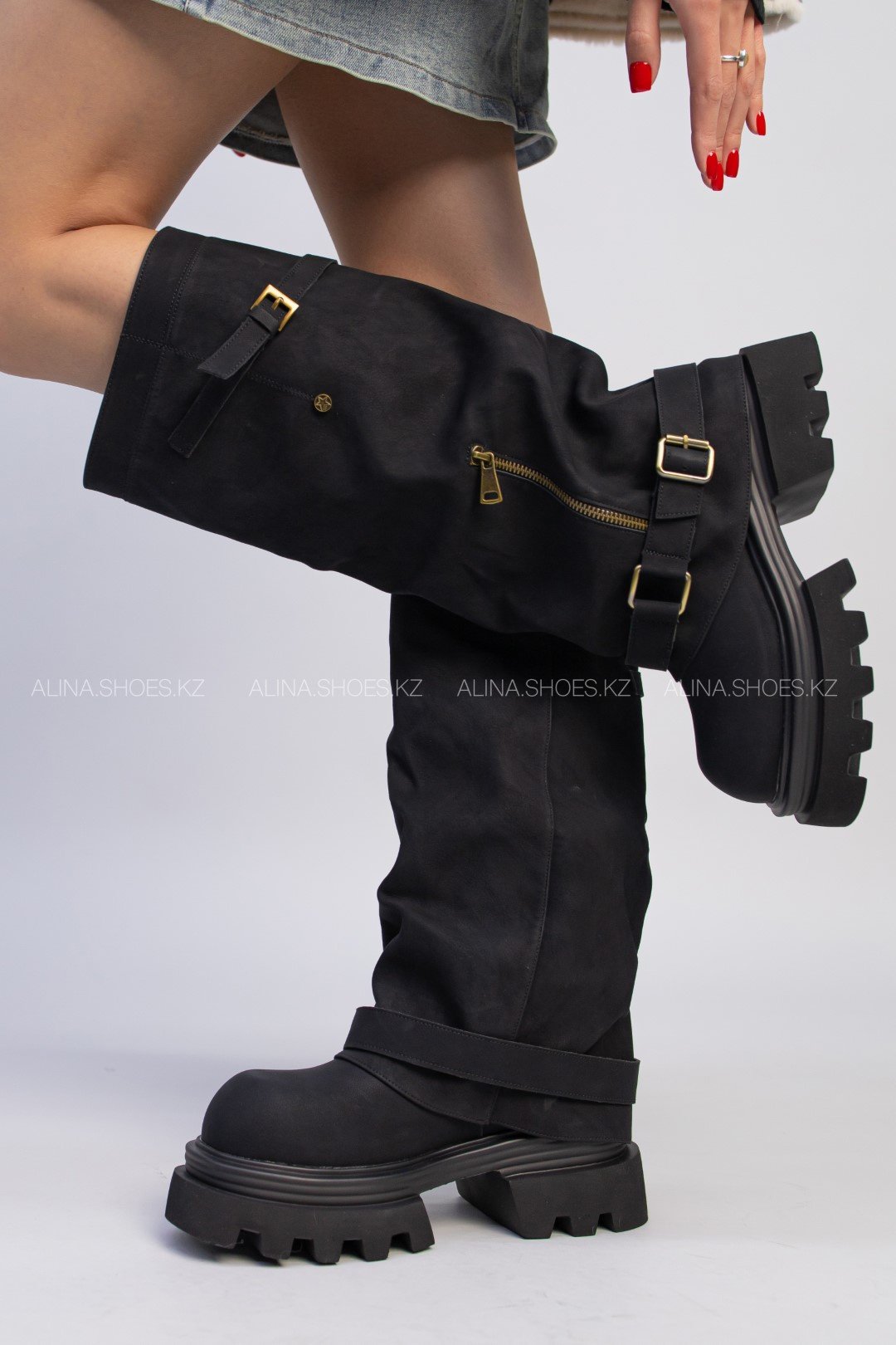 Сапоги alinashoes черный купить,NaN
