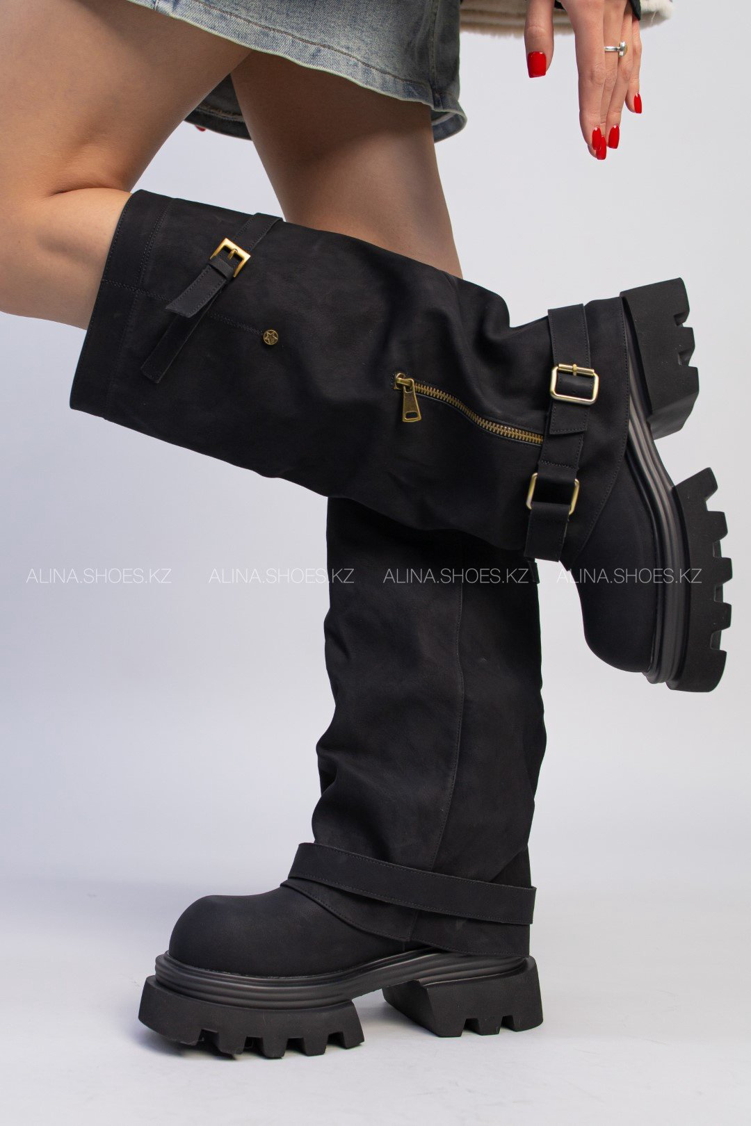 Сапоги alinashoes черный купить,NaN