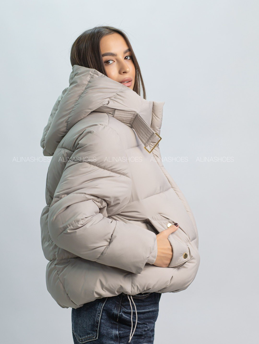 Зимняя куртка alinashoes светло-бежевый купить,NaN