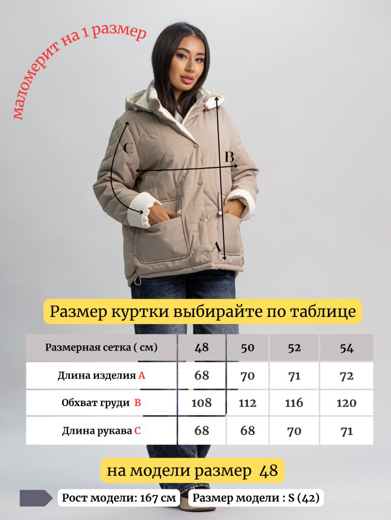 Демисезонная куртка alinashoes темно-бежевый купить,NaN