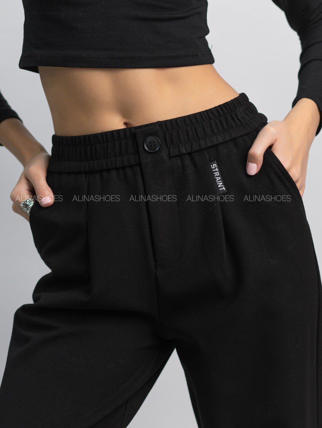Повседневные брюки alinashoes черный купить,NaN
