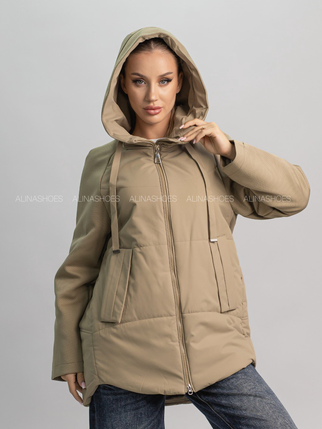 Зимняя куртка alinashoes темно-бежевый купить,NaN
