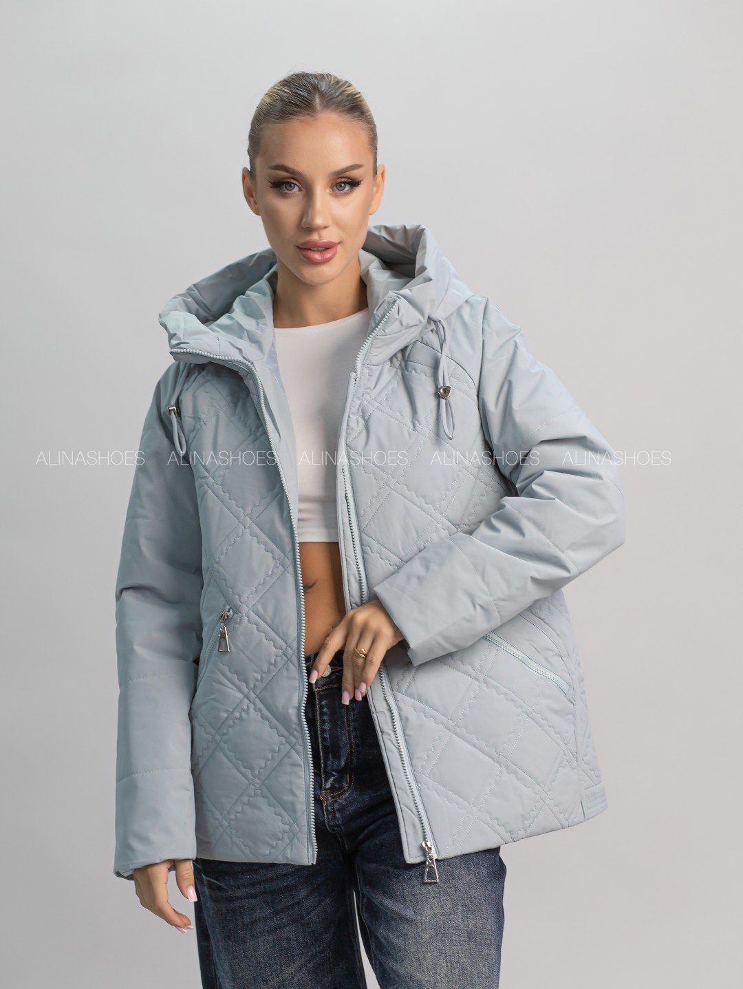 Демисезонная куртка alinashoes голубой купить,NaN