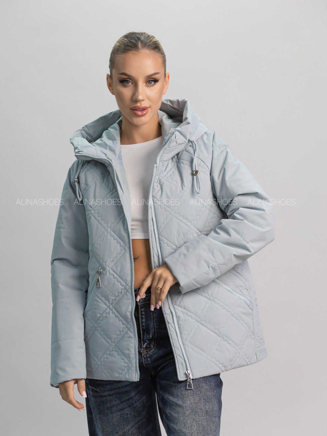 Демисезонная куртка alinashoes голубой купить,NaN