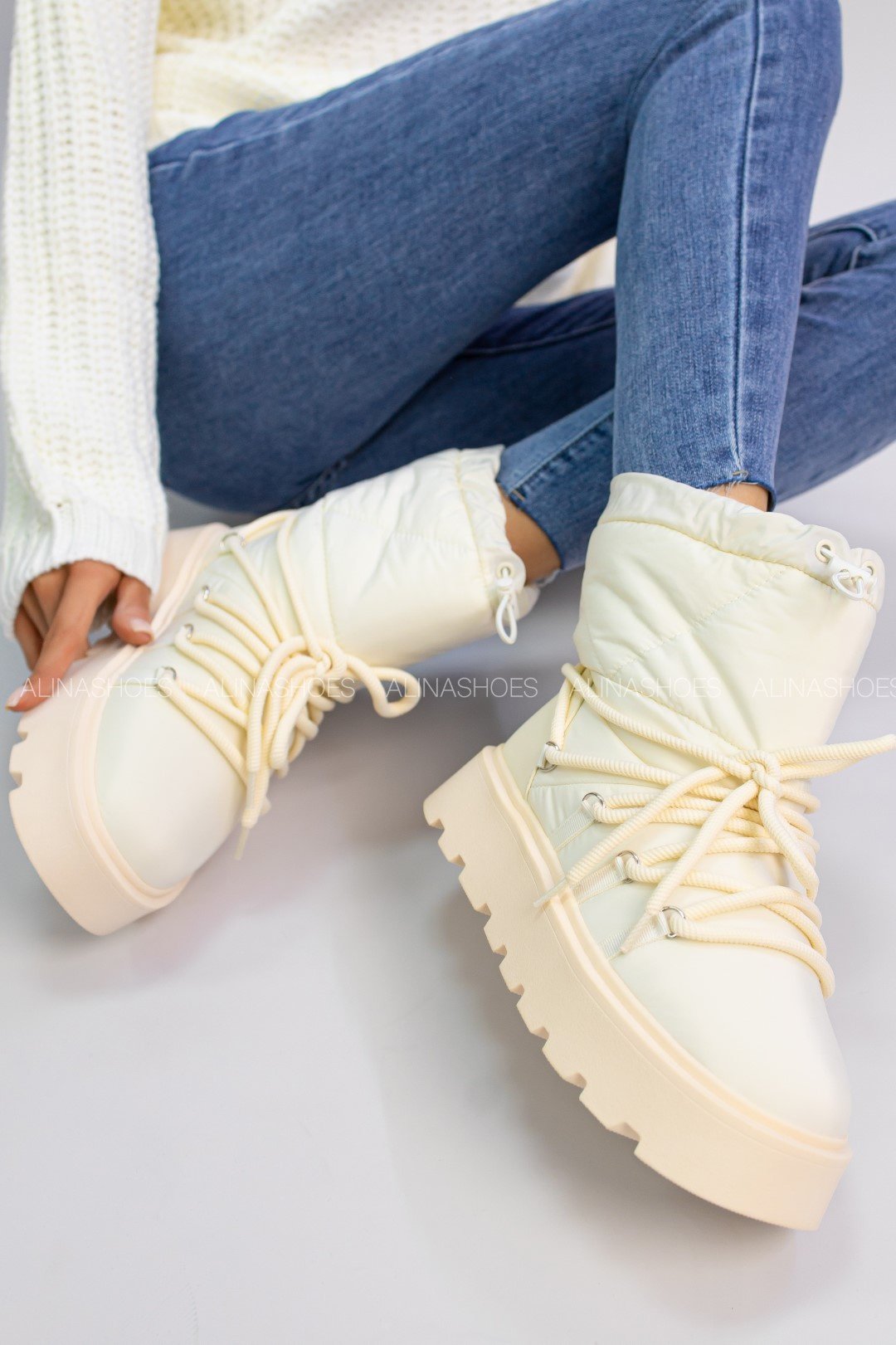 Дутики alinashoes бежевый купить,NaN