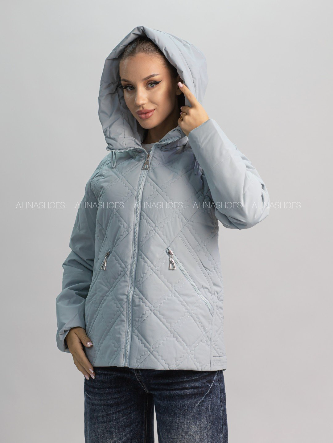 Демисезонная куртка alinashoes голубой купить,NaN