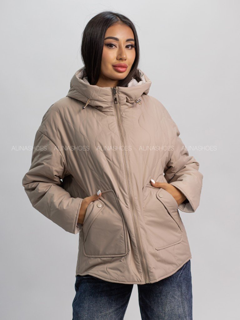 Демисезонная куртка alinashoes темно-бежевый купить,NaN