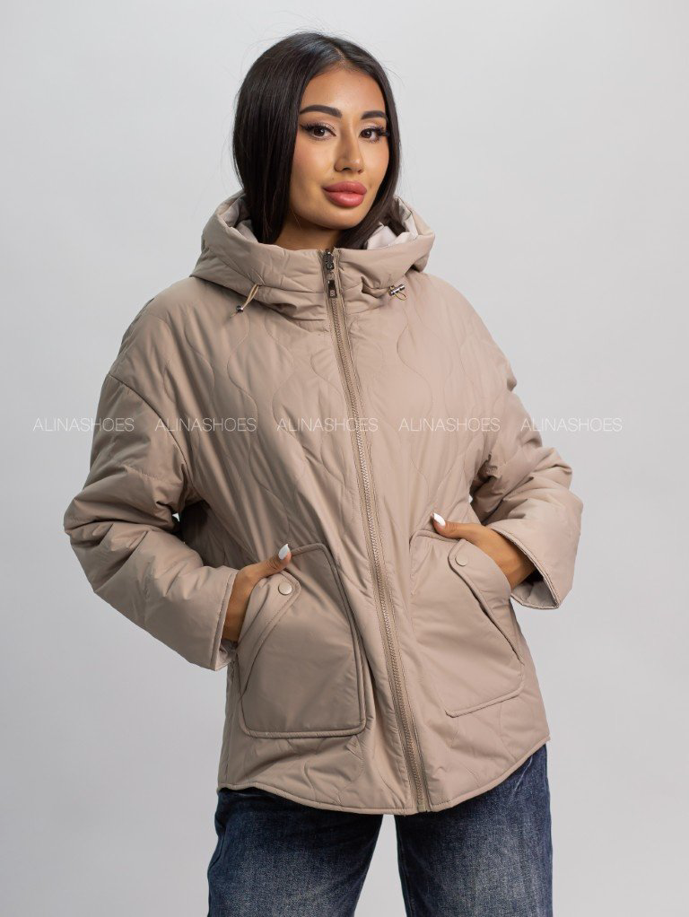 Демисезонная куртка alinashoes темно-бежевый купить,NaN