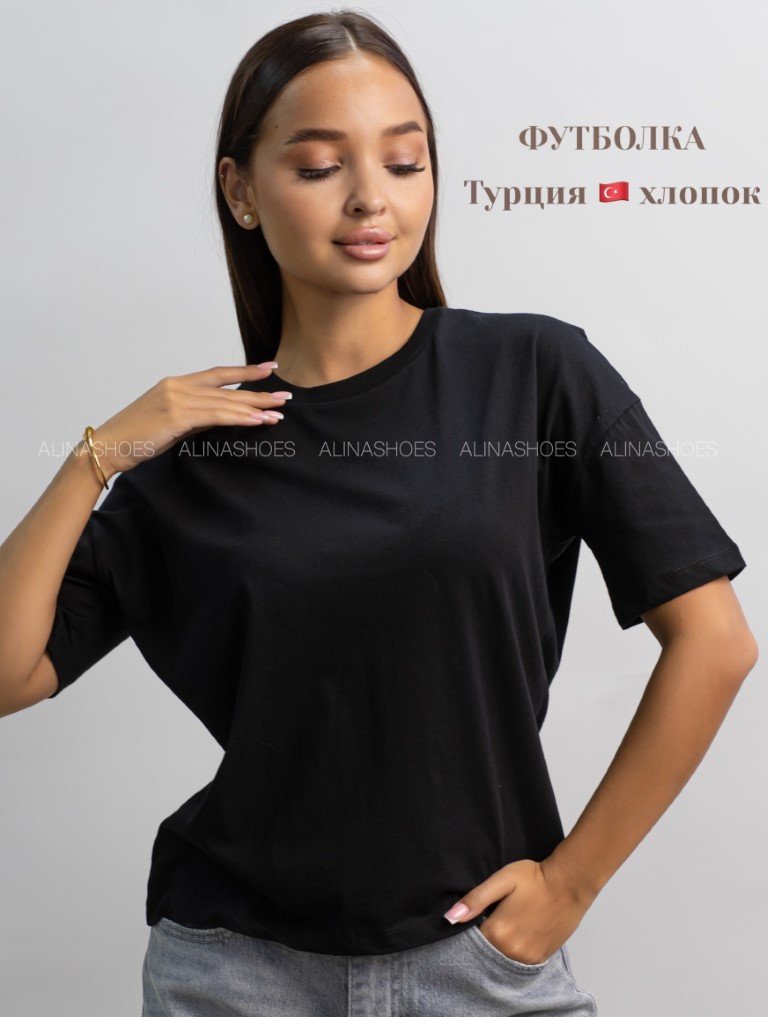 Футболка alinashoes без принта черный