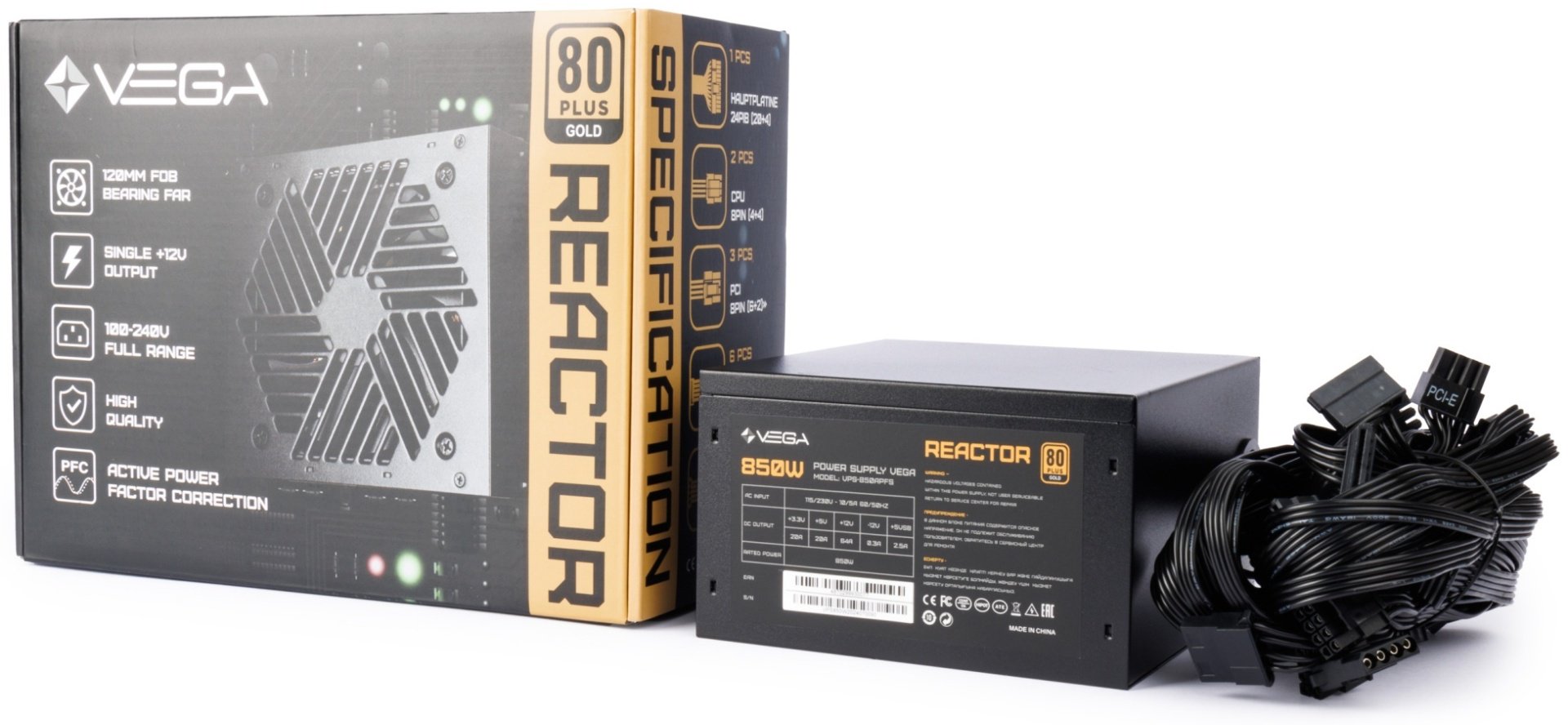 Блок питания VEGA REACTOR VPS-850WAPFS 850 Вт купить,NaN
