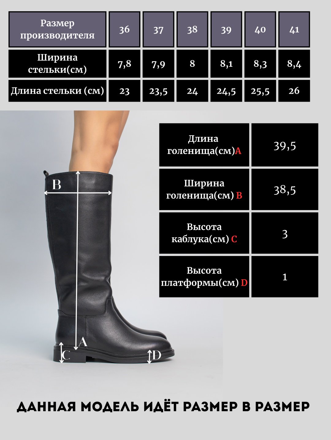 Сапоги alinashoes black 37 купить,NaN