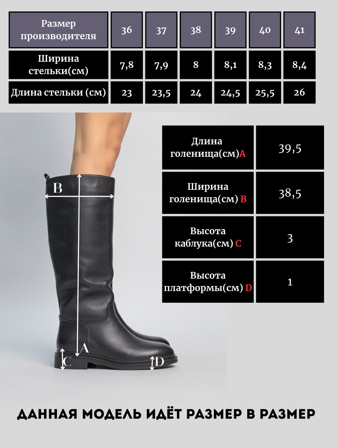 Сапоги alinashoes black 37 купить,NaN