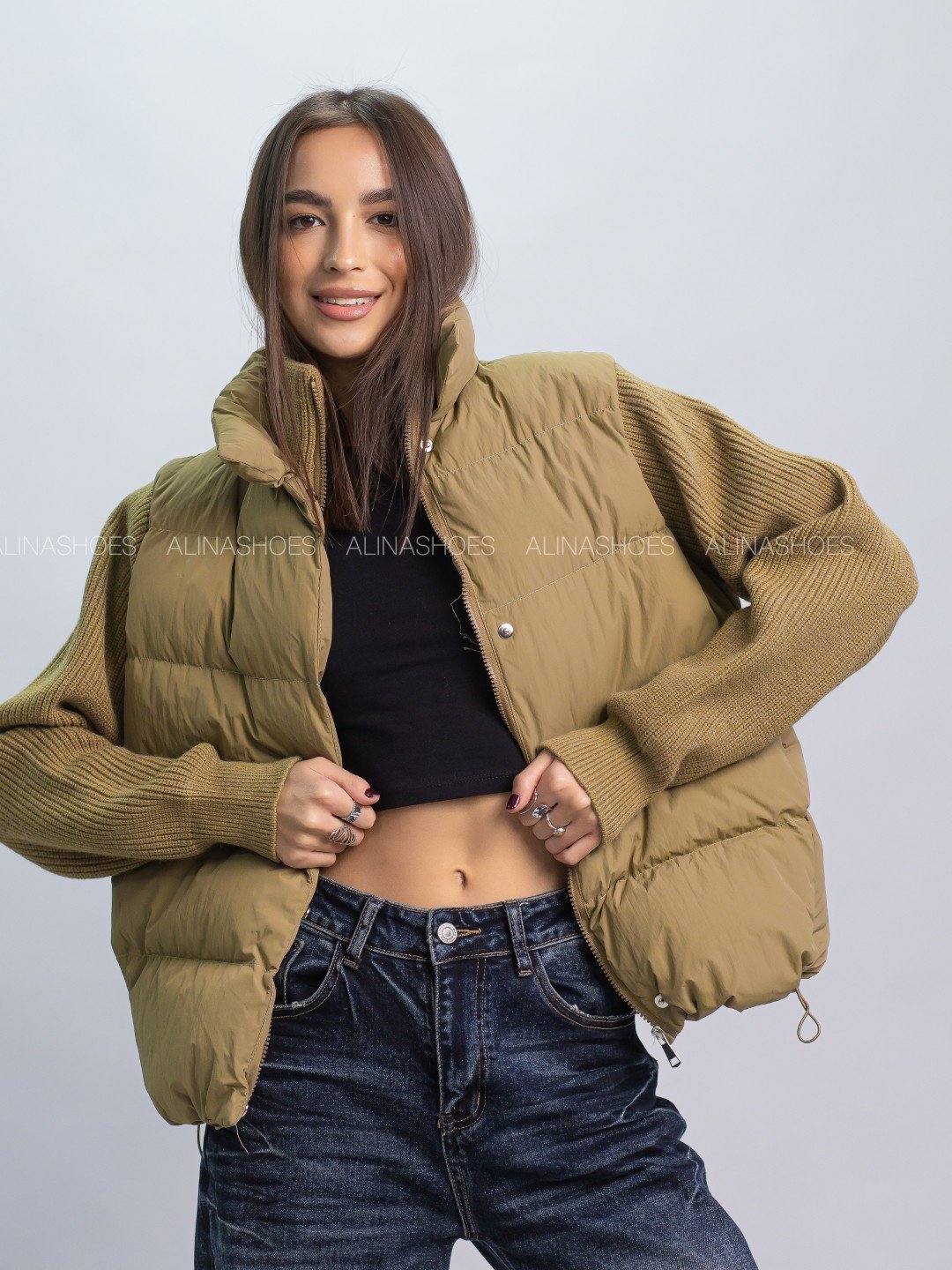 Демисезонная куртка alinashoes хаки купить,NaN