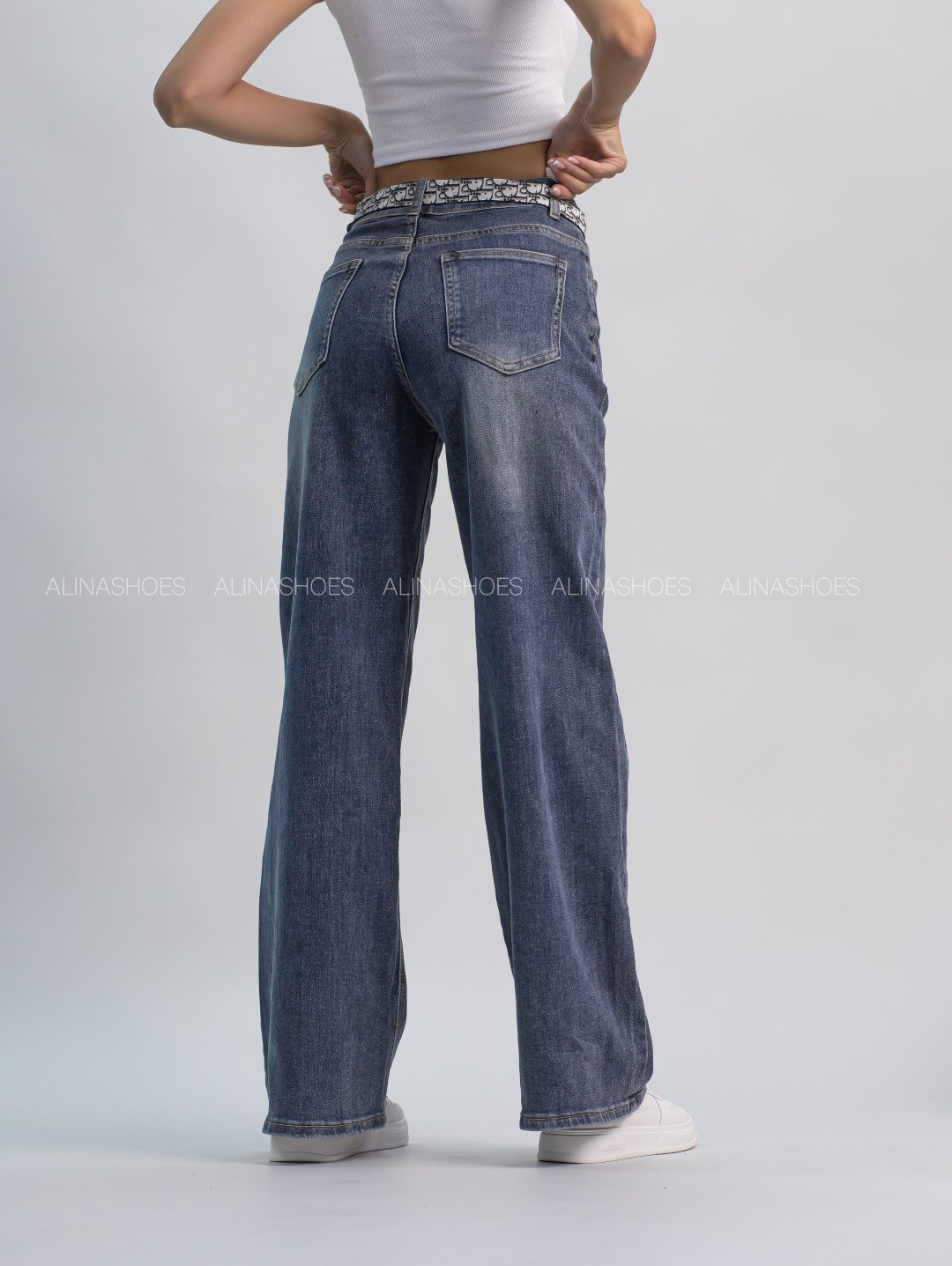 Джинсы прямые alinashoes синий купить,NaN