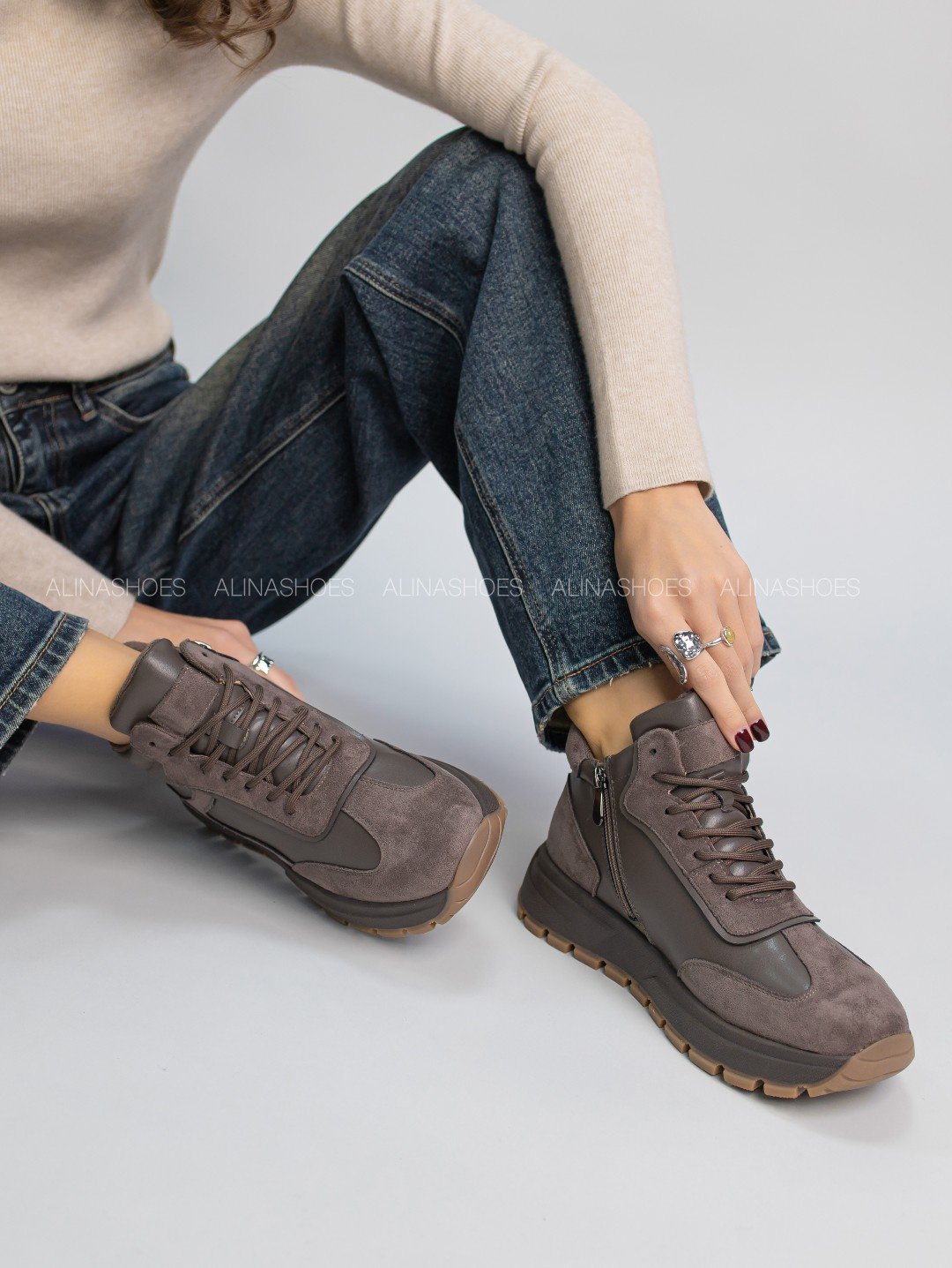 Кроссовки alinashoes коричневый купить,NaN