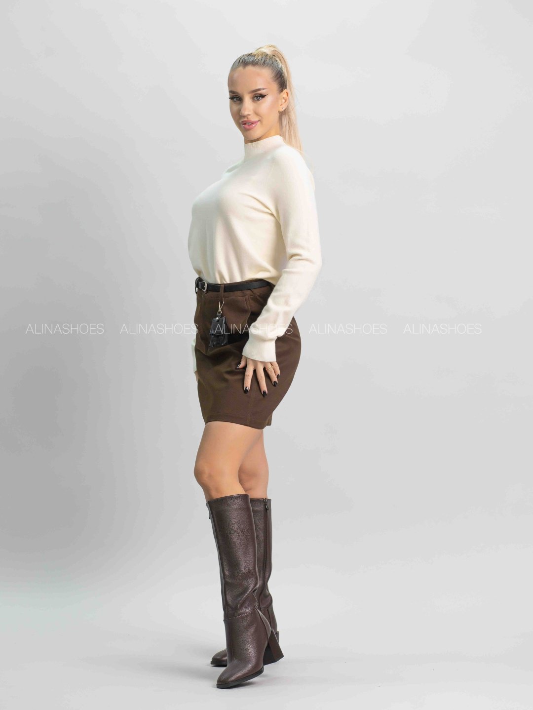 Сапоги alinashoes brown 37 купить,NaN