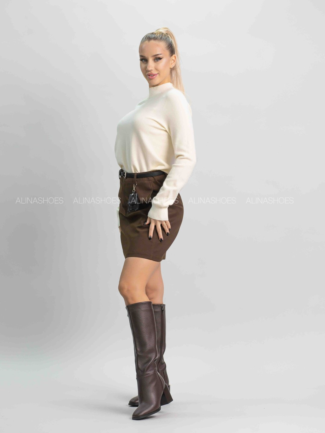 Сапоги alinashoes brown 37 купить,NaN