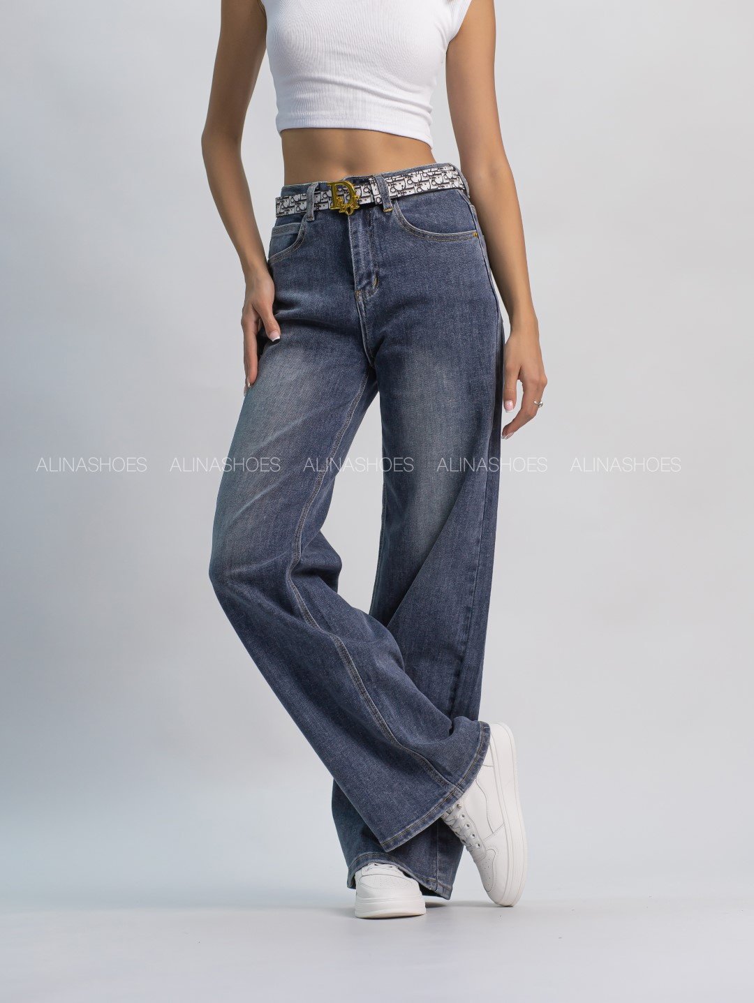 Джинсы прямые alinashoes синий купить,NaN