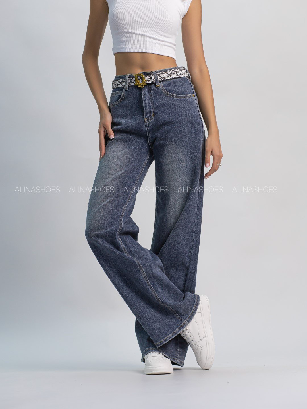 Джинсы прямые alinashoes синий купить,NaN