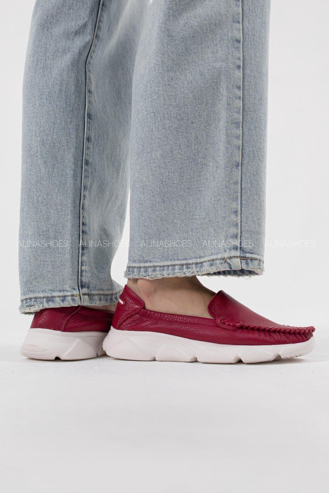 Мокасины alinashoes красный купить,NaN
