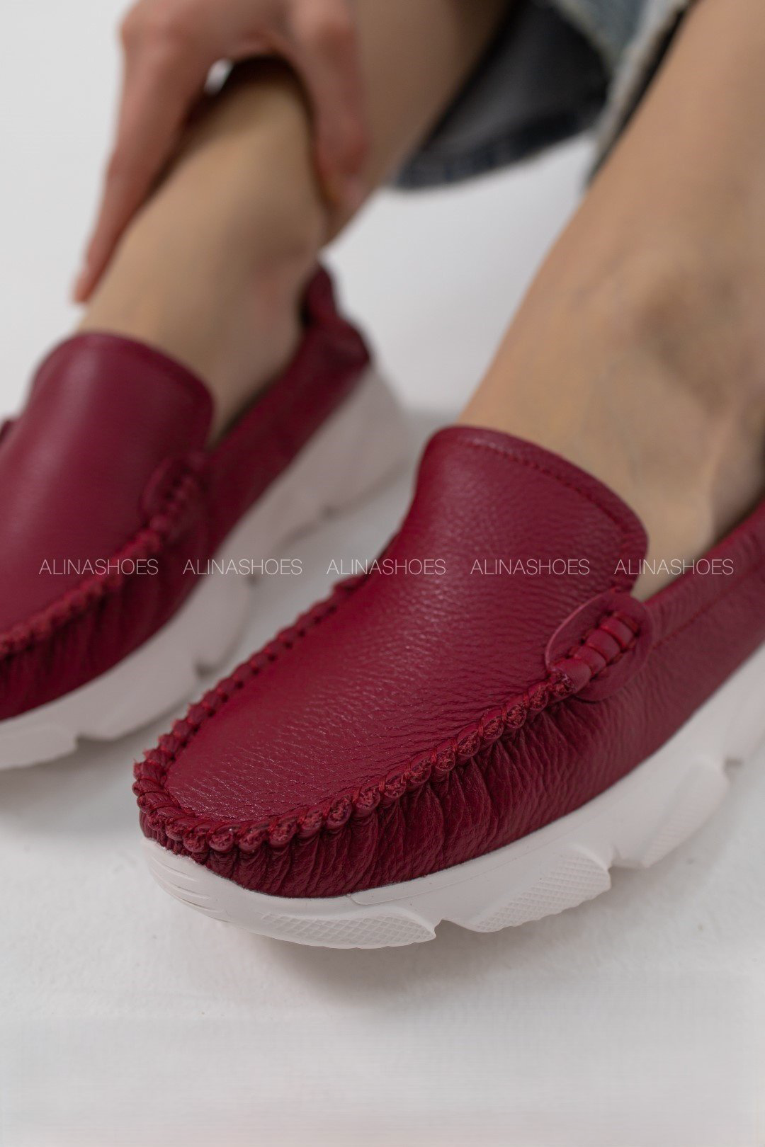 Мокасины alinashoes красный купить,NaN