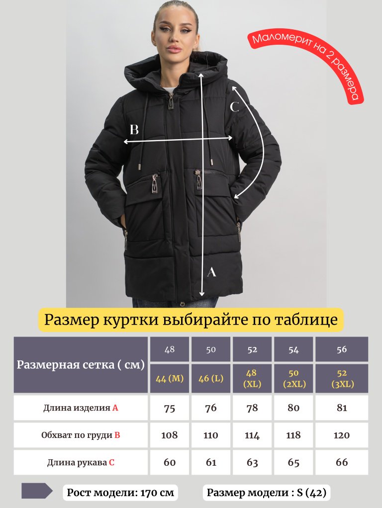 Зимняя куртка alinashoes черный купить,NaN
