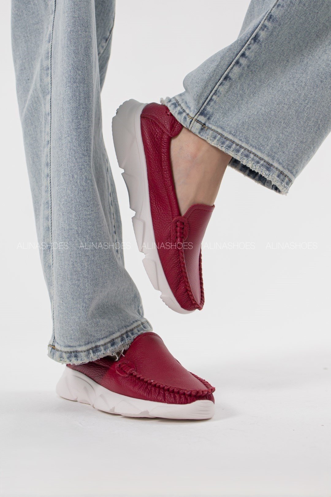 Мокасины alinashoes красный купить,NaN