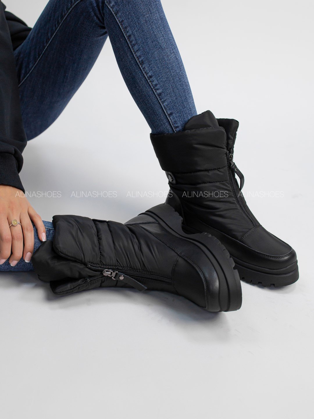 Дутики alinashoes черный купить,NaN