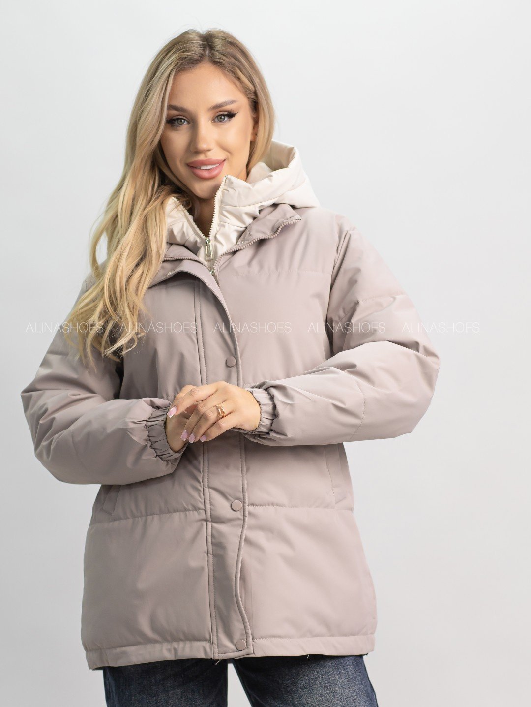 Демисезонная куртка alinashoes темно-бежевый купить,NaN