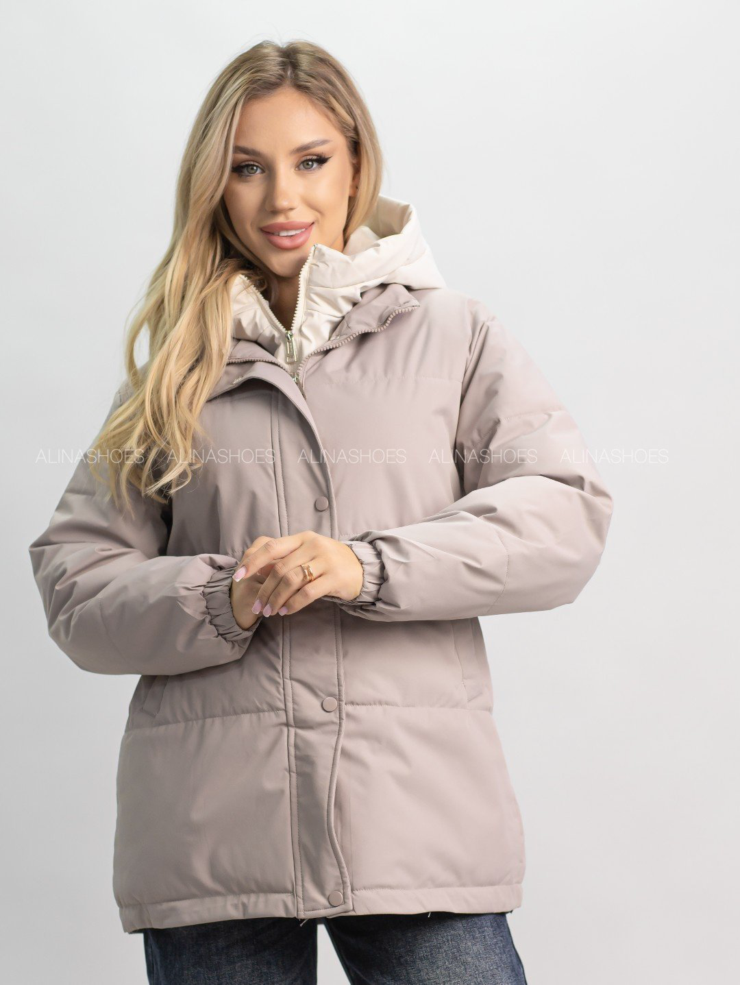 Демисезонная куртка alinashoes темно-бежевый купить,NaN