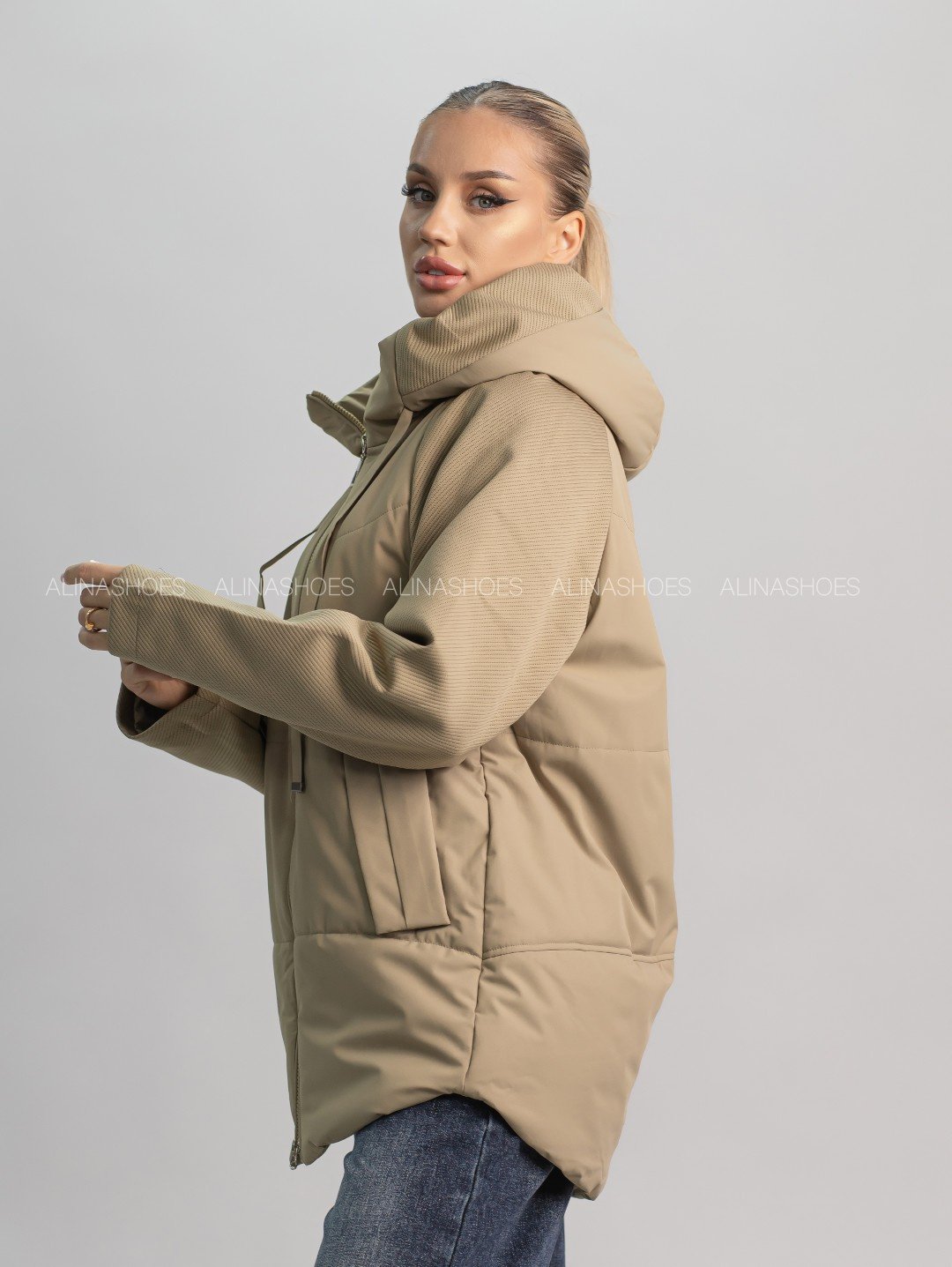 Зимняя куртка alinashoes темно-бежевый купить,NaN