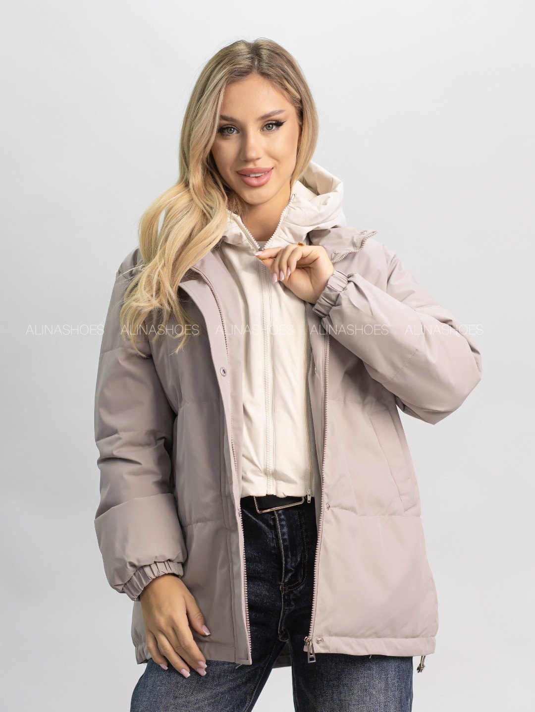 Демисезонная куртка alinashoes темно-бежевый купить,NaN