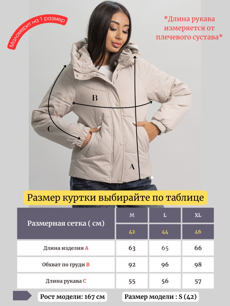 Демисезонная куртка alinashoes светло-бежевый купить,NaN