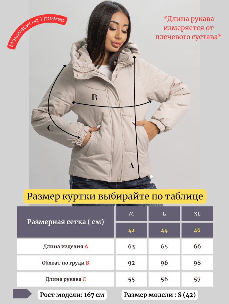 Демисезонная куртка alinashoes светло-бежевый купить,NaN