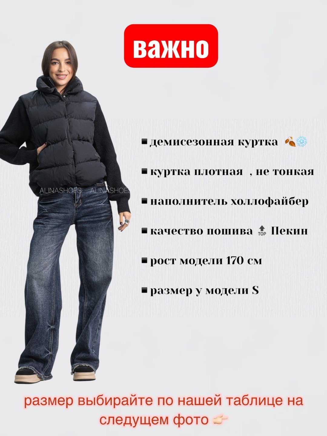 Демисезонная куртка alinashoes черный купить,NaN