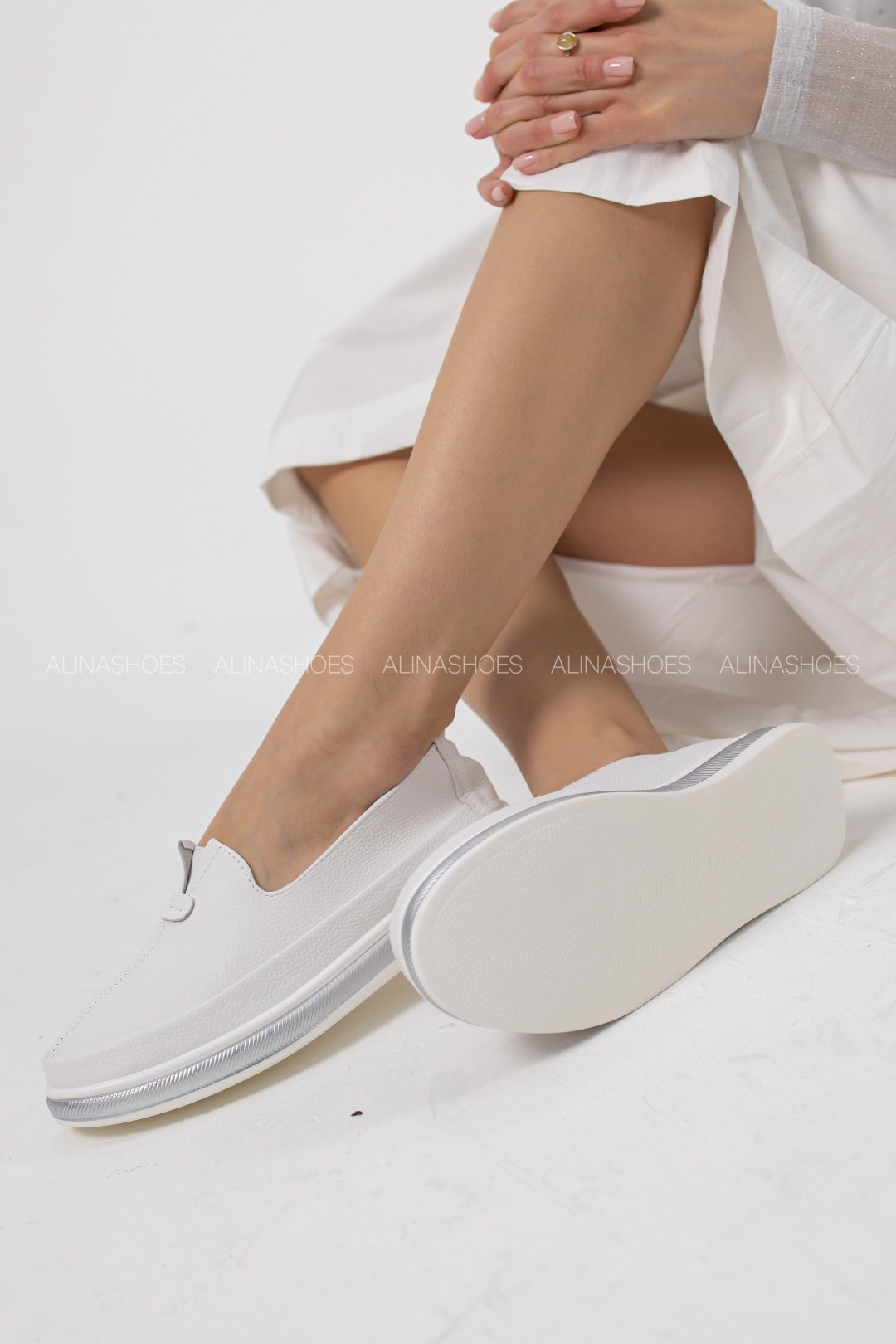 Мокасины alinashoes белый купить,NaN