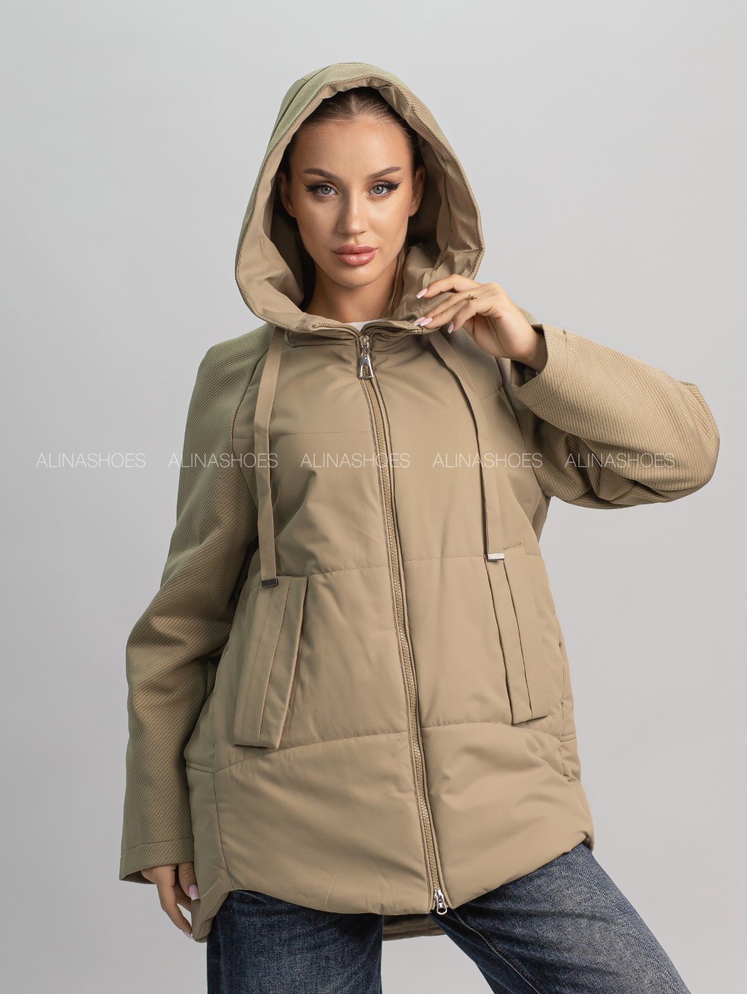 Зимняя куртка alinashoes темно-бежевый купить,NaN