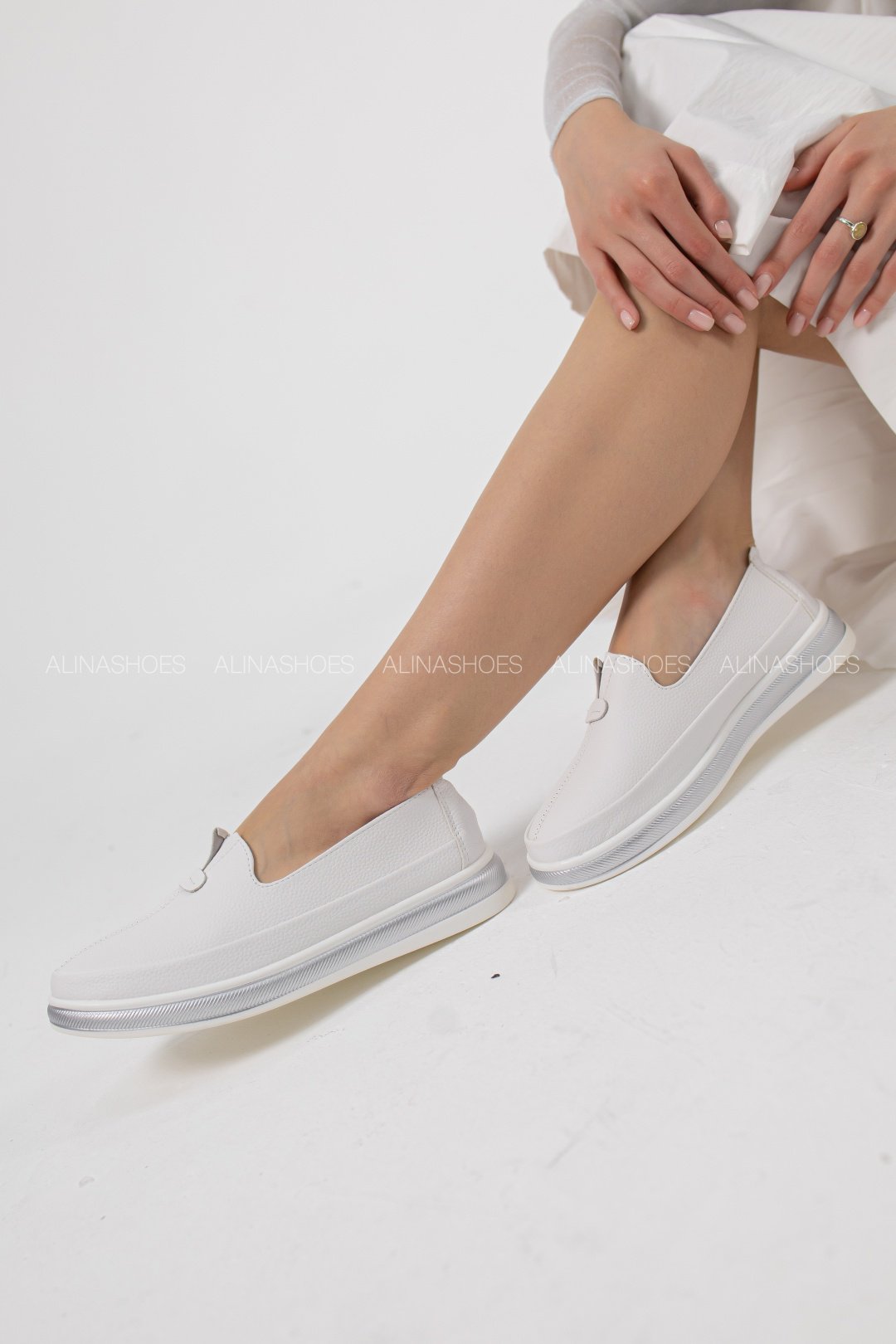 Мокасины alinashoes белый купить,NaN
