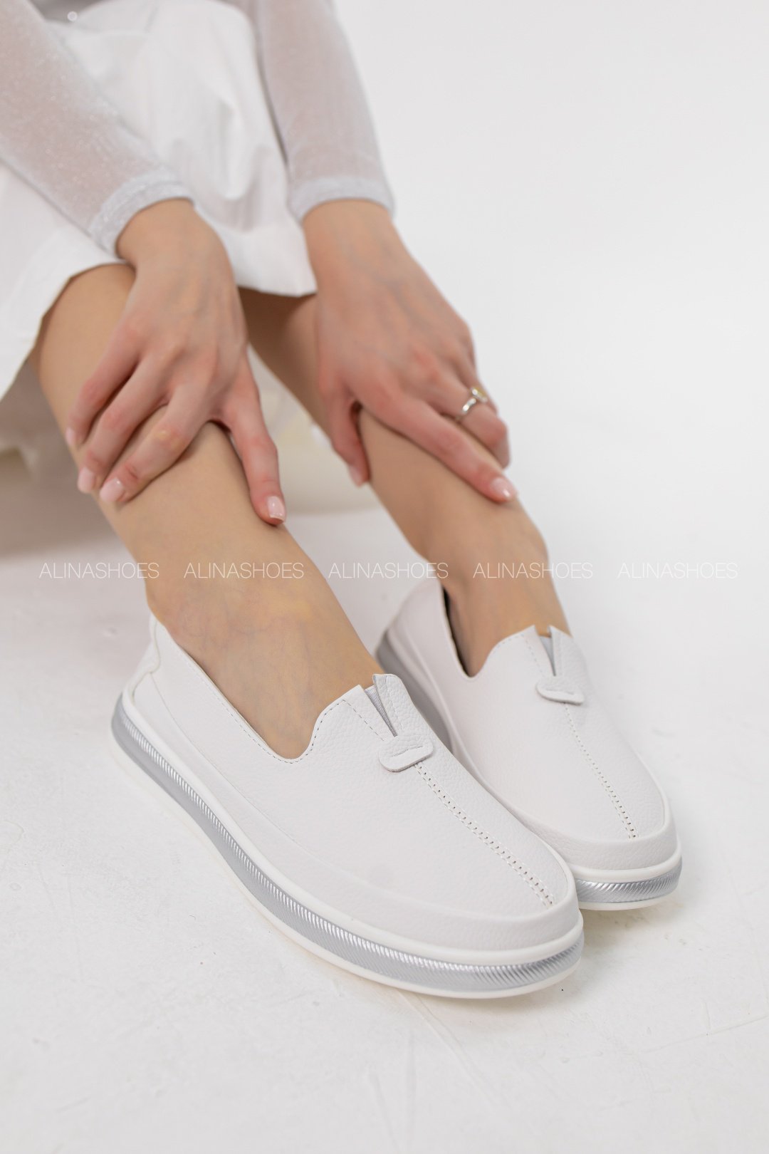 Мокасины alinashoes белый купить,NaN