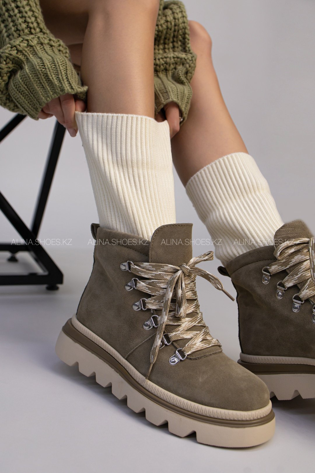 Ботинки alinashoes хаки купить,NaN