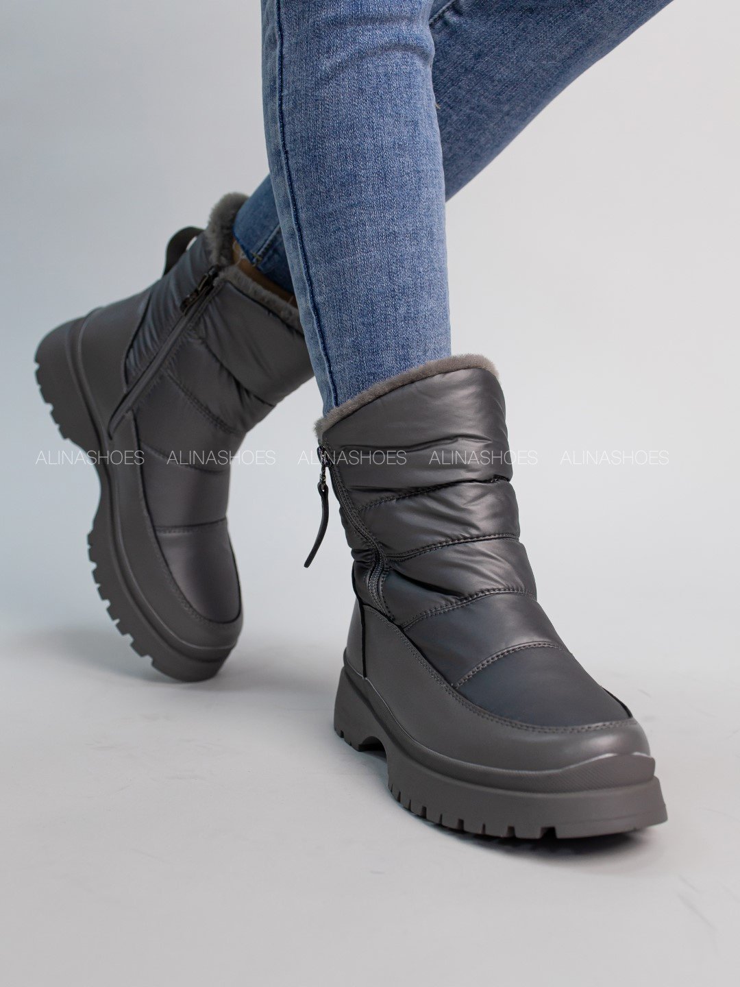 Дутики alinashoes серый купить,NaN