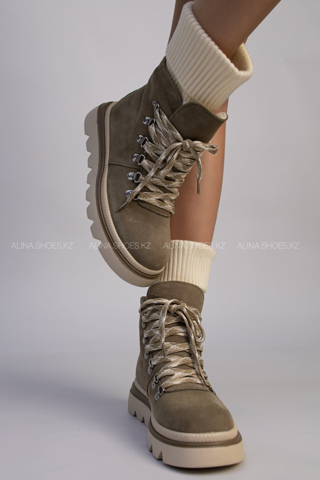 Ботинки alinashoes хаки купить,NaN