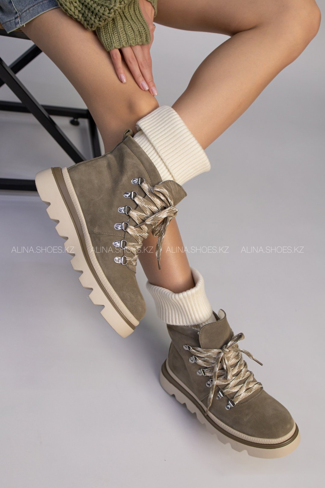 Ботинки alinashoes хаки купить,NaN